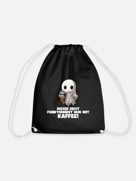 Halloween Geist Spruch Design - Turnbeutel - Schwarz