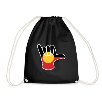 Shaka unterschreiben Aborigines Australien - Turnbeutel - Schwarz - Vorne