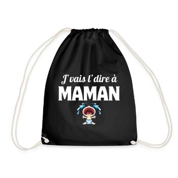 J'vais l'dire à maman, enfant, mère - Sac de sport léger - noir - Devant