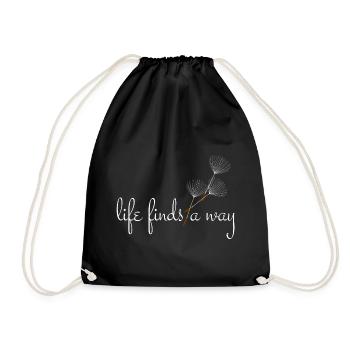 Life finds a way - Dandelion - Drawstring Bag - black - Front