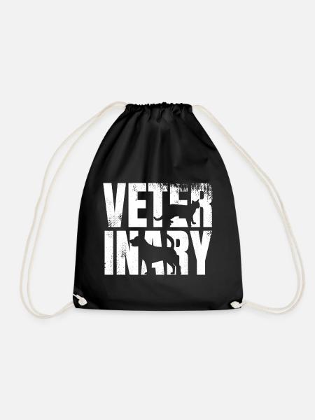 Funny Veterinarian - Drawstring Bag - black