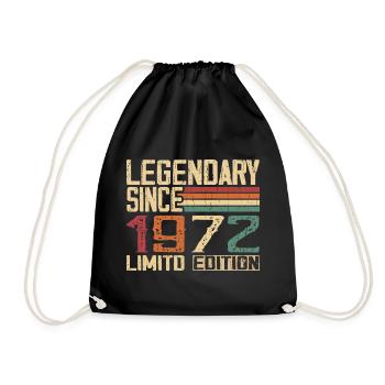 Original 1972 Vintage Birthday Gift 1972 - Drawstring Bag - black - Front