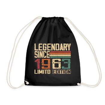Original 1963 Vintage Birthday Gift 1963 - Drawstring Bag - black - Front