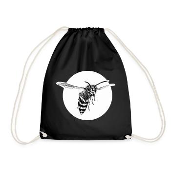 Wasp - Bee - Insect - Drawstring Bag - black - Front
