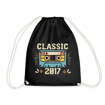 Vintage 2017 Cassette D'anniversaire Rétro 2017 - Sac de sport léger - noir - Devant