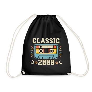 Vintage 2000 Cassette D'anniversaire Rétro 2000 - Sac de sport léger - noir - Devant