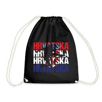 Hrvatska Kroatien Fußball - Turnbeutel - Schwarz - Vorne