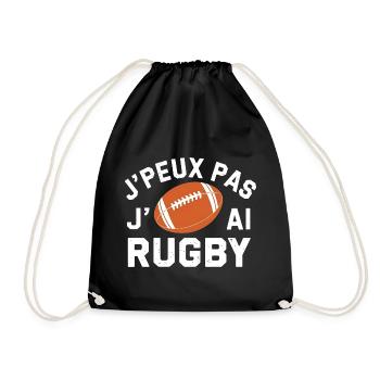 J'peux pas j'ai Rugby - T-shirt Sportif - Sac de sport léger - noir - Devant