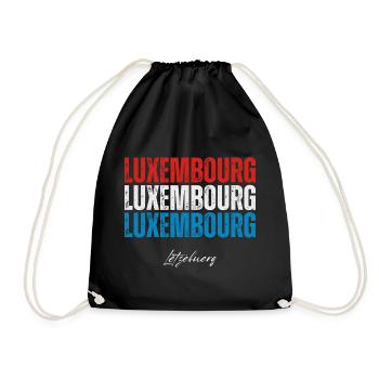 Flag of Luxembourg, Luxembourg pride - Drawstring Bag - black - Front