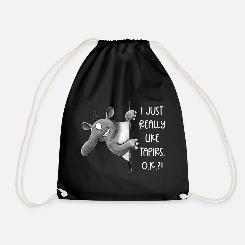 Drolliges Tapir I Tapir Spruch Cartoon - Turnbeutel - Schwarz