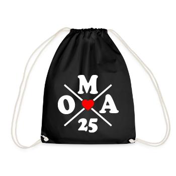 Oma 2025 - Turnbeutel - Schwarz - Vorne