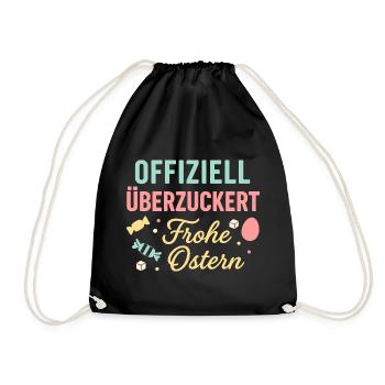 Officially sugar-coated Happy Easter - Drawstring Bag - black - Front