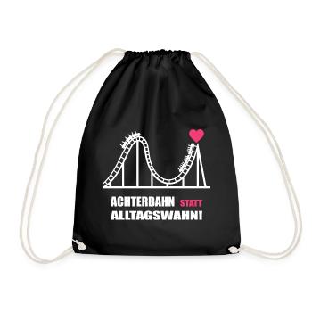 Roller coaster instead of everyday mania - Drawstring Bag - black - Front