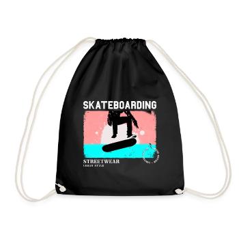 Skateboarding Skate Skater Skateboard Sk8 Vintage - Turnbeutel - Schwarz - Vorne