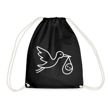 Arrivée minimale de bébé - Sac de sport léger - noir - Devant