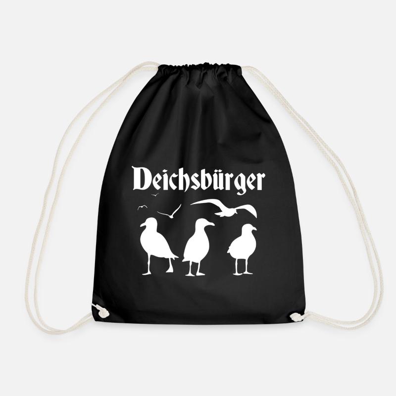 Deichsbürger Möwencrew - Turnbeutel - Schwarz