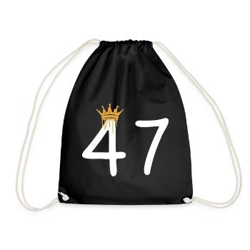 Couronne dorée sur le motif du numéro 47 - Sac de sport léger - noir - Devant