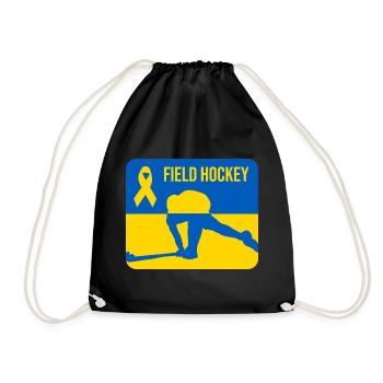 Ukraine Field Hockey Solidarity - Drawstring Bag - black - Front