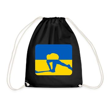 Ukraine Frieden Hockey Design - Turnbeutel - Schwarz - Vorne