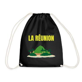 Tropisches T-Shirt auf der Insel La Réunion - Turnbeutel - Schwarz - Vorne