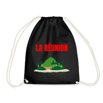 Tropical Reunion Island T-shirt - Drawstring Bag - black - Front