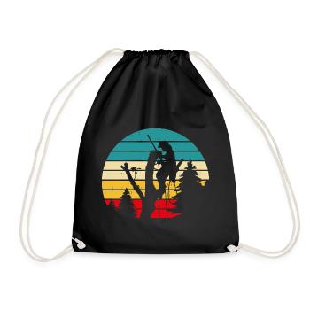 Funny Woodworker Woodworker Gift - Drawstring Bag - black - Front