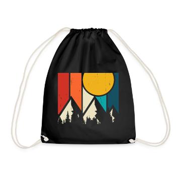 Hiking Hiker Mountaineer Gift - Drawstring Bag - black - Front
