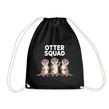 Otter Squad – Gruppen-Power - Turnbeutel - Schwarz - Vorne
