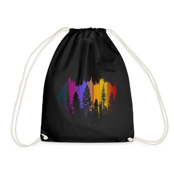 Arbres Forêt Nature Bois Shinrinyoku Cadeau en plein air - Sac de sport léger - noir - Devant
