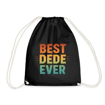 BEST DEDE EVER - Türkischer Opa Retro Geschenk - Turnbeutel - Schwarz - Vorne