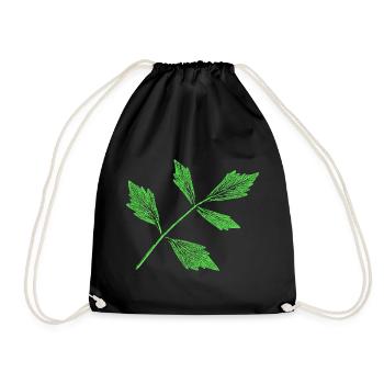 Leaf - Lovage / Herb Plant - Drawstring Bag - black - Front