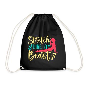 Yoga Stretch Like A Beast Funny Yoga - Drawstring Bag - black - Front