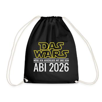 Abi 2026 Das wars Abitur (Abschluss mit uns)  - Turnbeutel - Schwarz - Vorne