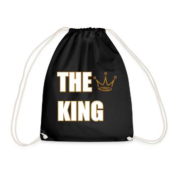 THE KING – Bold Royal Statement Design - Drawstring Bag - black - Front