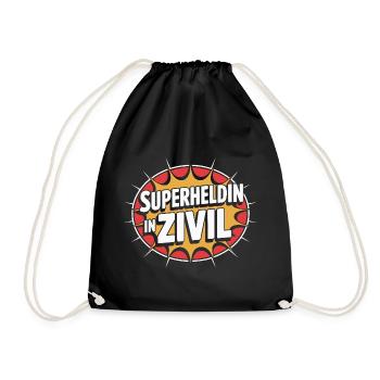Superheroine In Civilian Superhero Superhero Costume - Drawstring Bag - black - Front