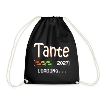 Werdende Tante 2027 loading ich werde Tante - Turnbeutel - Schwarz - Vorne