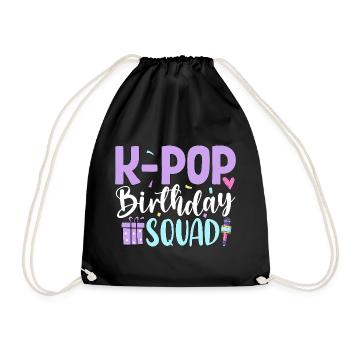 K Pop Birthday Squad - Drawstring Bag - black - Front