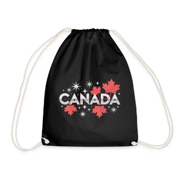 Kanada Ahornblatt Geschenkidee - Turnbeutel - Schwarz - Vorne