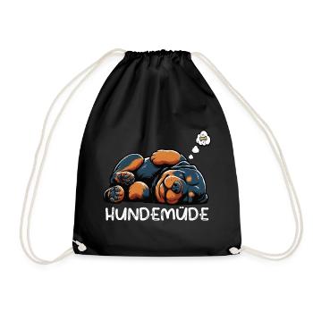 Hundemüde Rottweiler Rottweilerbesitzer Rottie - Turnbeutel - Schwarz - Vorne