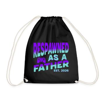 Papa 2026 - Respawned as a father - Drawstring Bag - black - Front