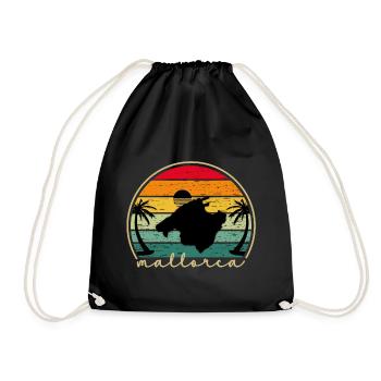 Mallorca Vintage Sunset Insel Retro Design - Turnbeutel - Schwarz - Vorne