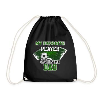 Soccer Dad Gift My Favorite Player Calls Me Dad - Drawstring Bag - black - Front