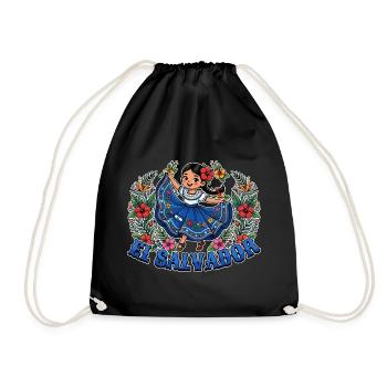 Drapeau salvadorien Fille Salvadorienne Traditionnel - Sac de sport léger - noir - Devant