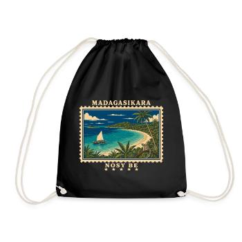 Madagaskar Nosy Be Vintage Reisemarke - Turnbeutel - Schwarz - Vorne