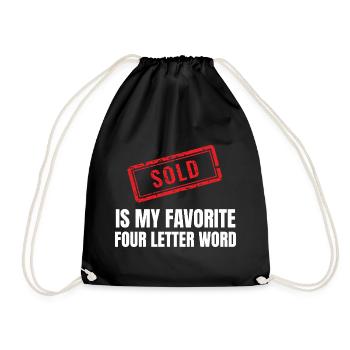 Real Estate Agent Realtor Home Seller Marketing - Drawstring Bag - black - Front