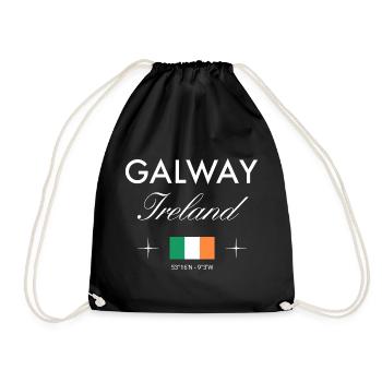 Galway Irlande Coordonnées Souvenir de voyage - Sac de sport léger - noir - Devant