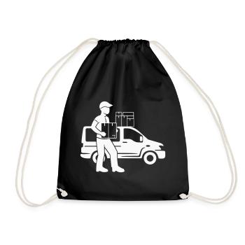 Lieferheld Paketclipart - Turnbeutel - Schwarz - Vorne