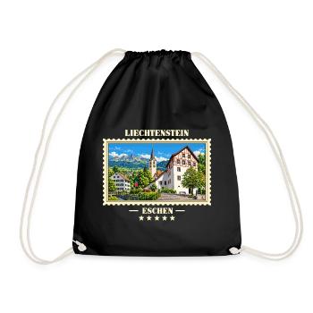 Liechtenstein Eschen Vintage Reisemarke - Turnbeutel - Schwarz - Vorne