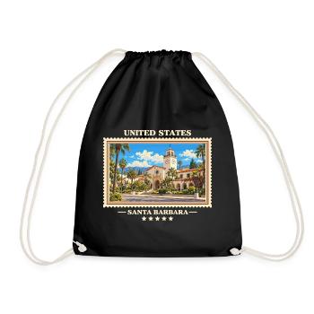 Vereinigte Staaten Santa Barbara Vintage Marke - Turnbeutel - Schwarz - Vorne