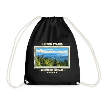 Vereinigte Staaten Great Smoky Mountains Vintage - Turnbeutel - Schwarz - Vorne